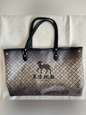 LAMB L.A.M.B logo LARGE TOTE BAG Gwen Stefani designer sheep graphic AUTHENTIC